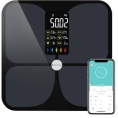 Svars ar tauku audu lepulse, LCD Smart 180kg, melns