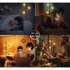 Shibay gulvlampe med dimmable 3 pærer i sett LED 8W 800LM E27 klasse f