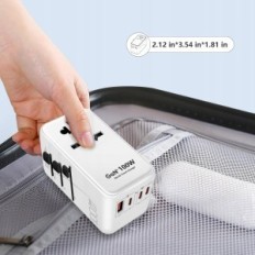 Universalus adapteris aplink Pasaulio Uoucoo 100 W, 3USB-C PD ir 1USB-A QC
