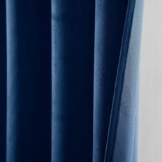 Cortina de terciopelo corta de Miulee 145x140cm, conjunto de 2 piezas azul oscuro