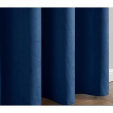 Tenda di velluto corto Miulee 145x140cm, set di 2 pezzi blu scuro