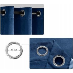 Krátke Miulee Velvet Curtain 145x140cm, Sada 2 kusov Dark Blue