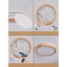 LED Baerolc stropna svetilka, lesena, 40 cm, 32 W, 3000-6000 K,