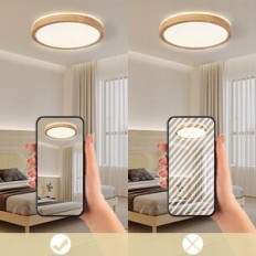 LED Baerolc Deckenleuchte, Holz, 40 cm, 32 W, 3000-6000 k,