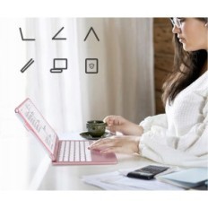 Case Synchro iPad 9 8 ar vācu Qwertz un Stylus tastatūru, rozā