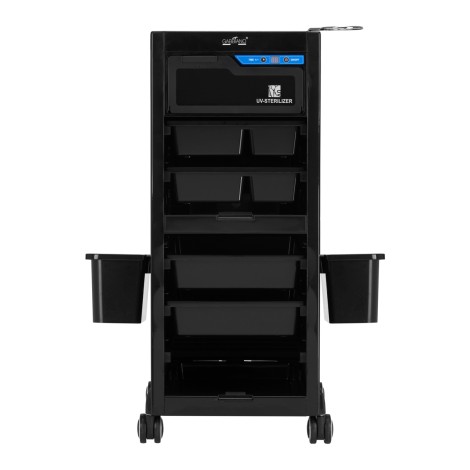 Aide coiffeur Gabbiano 68UV avec stérilisateur UV noir — vue de face