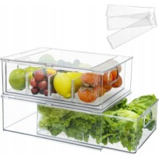 Recipientes de geladeira com gaveta deslizante Greentiner, 2 PCs