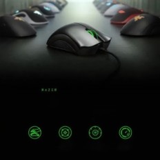 Ενσύρματο παιχνίδι ποντικιού Razer Deathadder βασικό μαύρο εργονομικό ποντίκι παιχνιδιών με οπτικό αισθητήρα