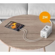 Tessan Power Strip med 6 stikkontakter og 3 USB TS-306 3M