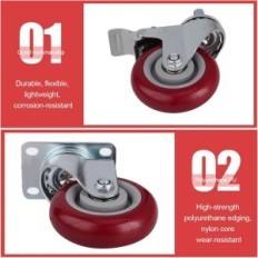 Møbler ruller 125 mm, opptil 140 kg, M10 gjenget skrue, 4 stk.