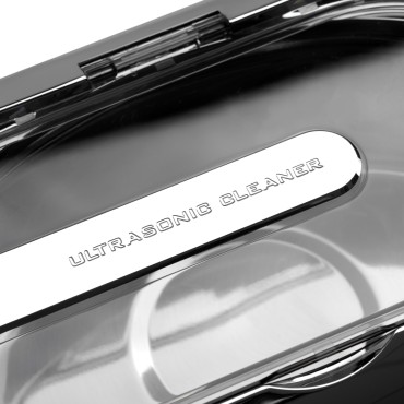 Ultrasonic cleaner ACD-3840 cap. 0,6L 31 W white — close-up of the label
