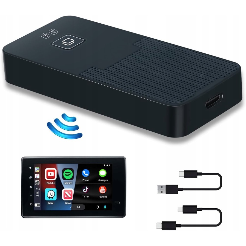 Trådlös Hikita Carplay Wireless Android Car Adapter, Svart
