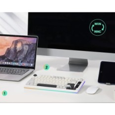 Mechanical Wireless Keyboard Yunzii YZ75, white, broken fastening