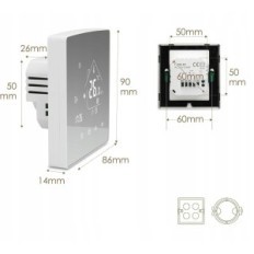 BEK TGR85WIFI thermostat for Wi-Fi floor heating, wall-mounted