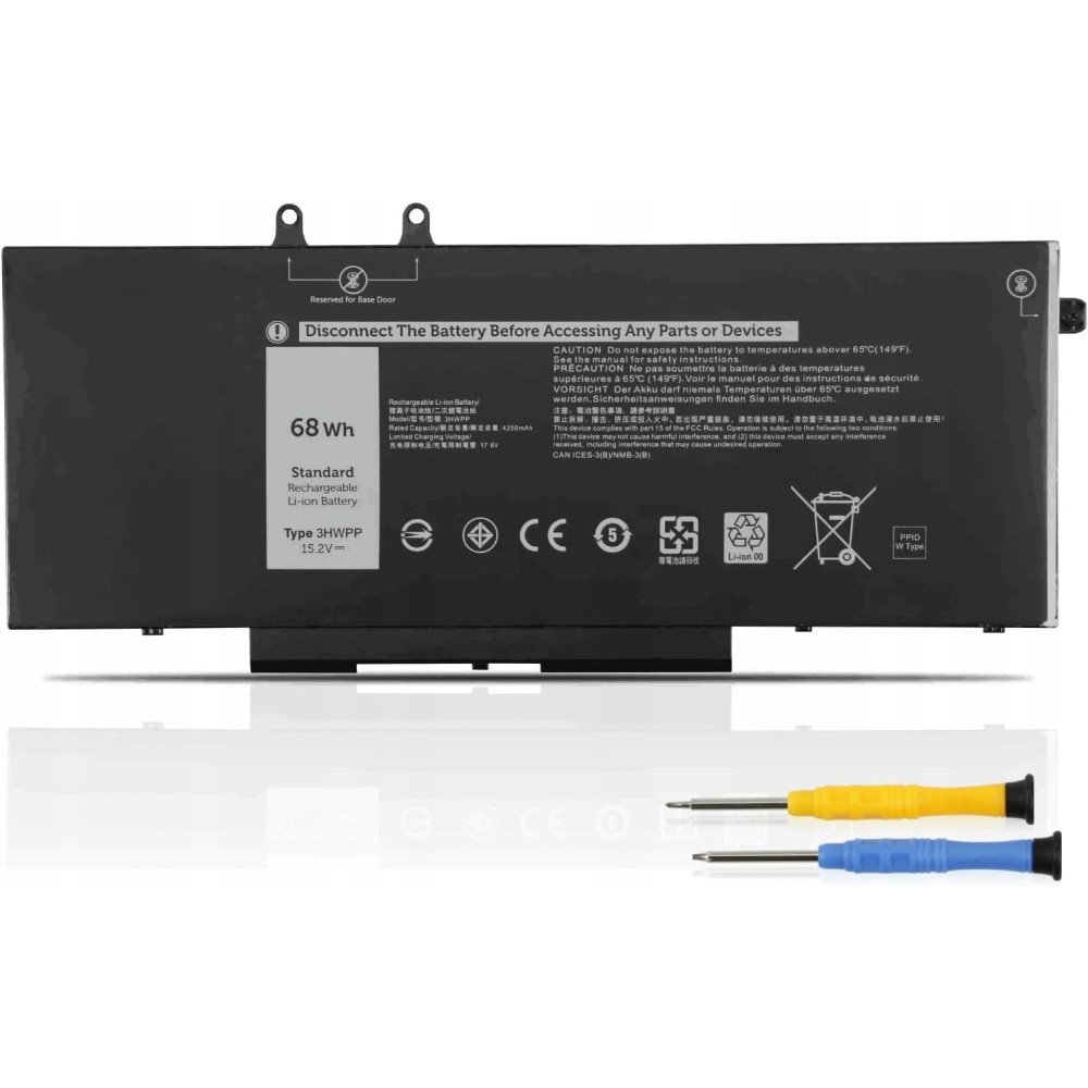 K KYUER 68Wh 3HWPP laptop akkumulátor kompatibilis Dell 68Wh