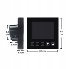 Termostat pokojowy KETOTEK KTF0163A, 16A, Wi-Fi, ciepła podłoga, czarny