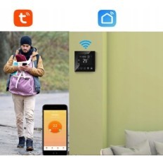 Termostat pokojowy KETOTEK KTF0163A, 16A, Wi-Fi, ciepła podłoga, czarny