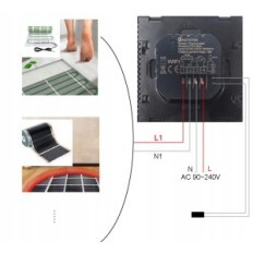 Ketotek ketf0163a thermostat de paix, 16a, Wi-Fi, sol chaud, noir