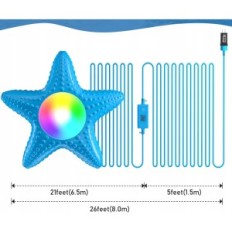 Piscina a LED Mxelrze LF-7218, 20 W con app di controllo, IP68