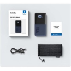 Power Bank Safel, 30 W, 20.000 mAh, 2xUSB-C, 1xUSB-A, schwarz