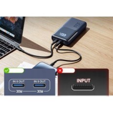 Power Bank Sara, 30 W, 20 000 mAh, 2xusb-C, 1xusb-A, čierna