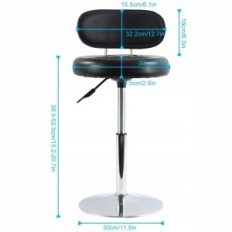 Banqueta de Furwoo Ekonier para spa com encosto, preto usado