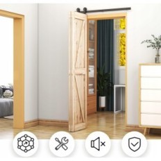 Conjunto de acessórios de porta de deslizamento de Wolfbird 100cm / 3,3FT, 2 portas