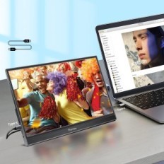 Bærbar Preechen Touch Monitor, 15.6 "1080p USB-C HDMI med stativ