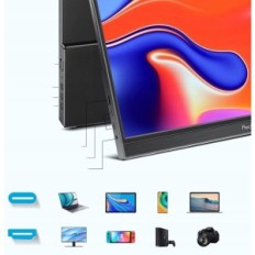 Portable Preechen Touch Monitor, 15.6 "1080p USB-C HDMI con un supporto