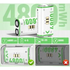 Oivo-laadstation voor Xbox-controllers met 2 batterijen 4800 mAh, wit