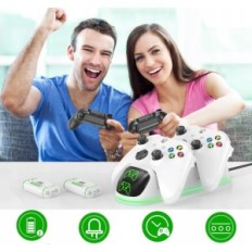OIVO Lasterstasjon for Xbox Controllers With 2 Batteries 4800 Mah, Hvit
