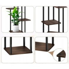 Rack en plantas de 6 niveles yocomey 134 cm, metal, roble negro