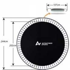 Avtagbar Mata for ultrapowersports trampoliner, diameter 244, 305, 366 cm