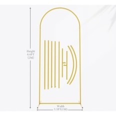 Arco de metal Putros 201x100cm para boda, flores, globos, dorado