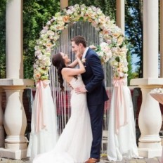 Arco de metal Putros 201x100cm para boda, flores, globos, dorado