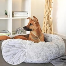 Chiot Love Dog Oreiller, 100 cm largeur, gris clair