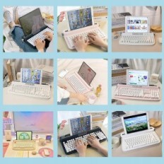 Teclado sem fio Yunzii Atto B303 Bluetooth, estilo retro, norte