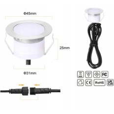 LED floor lamps for Indarun, 45 mm, RGBW, DC12V IP67, 6 pcs.