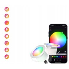 Golvlampor för installation av INDARUN-WIFI, DC12V, RGB, 45 mm, IP67, 6 st.