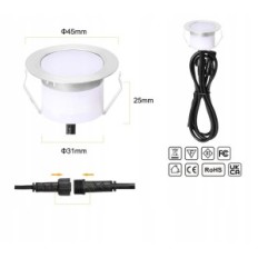 Talne svetilke za vgradnjo InDarun WiFi, DC12V, RGB, 45 mm, IP67, 6 kosov.