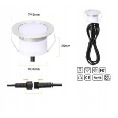 Golvlampor för installation av INDARUN-WIFI, DC12V, RGB, 45 mm, IP67, 6 st.