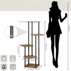 Kovový stojan pro rostliny vysoké Vaszola 5-level, 30 x 106cm, černá