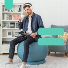 Blomsterkugle Enivi Spray til Yoga, 75 cm Øvelse Ball, Lilla