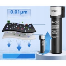 Ūdens filtra Vortopt Q6-UF 19 tūkstoši. Galoni, blīvums 0.01 Micron