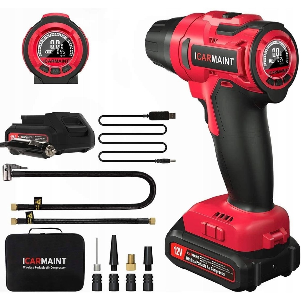 Carter band pompen compressor met digitale manometer, 2600mAh gebruikt