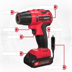 Compressor de bombeamento de pneu Cartão com medidor de pressão digital, 2600mAh usado