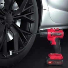 Compressor de bombeamento de pneu Cartão com medidor de pressão digital, 2600mAh usado