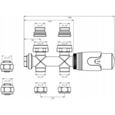 Valve pour radiateurs Wike & Nock WI-WI-WI Dual avec Thermorégulateur, Blanc