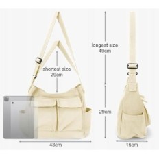Handtas van vrouwen Hems, 43x29x15 cm + riem 49 cm, wit