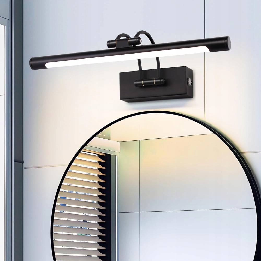 LED stěnový lampa mantolit, 10W, 40 cm, stěna pro koupelnu, černá